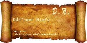 Dörmer Nimfa névjegykártya